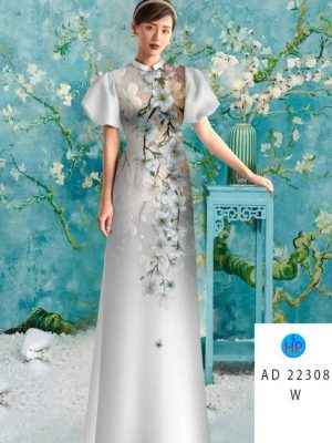 Vải Áo Dài Hoa In 3D AD 22308 31